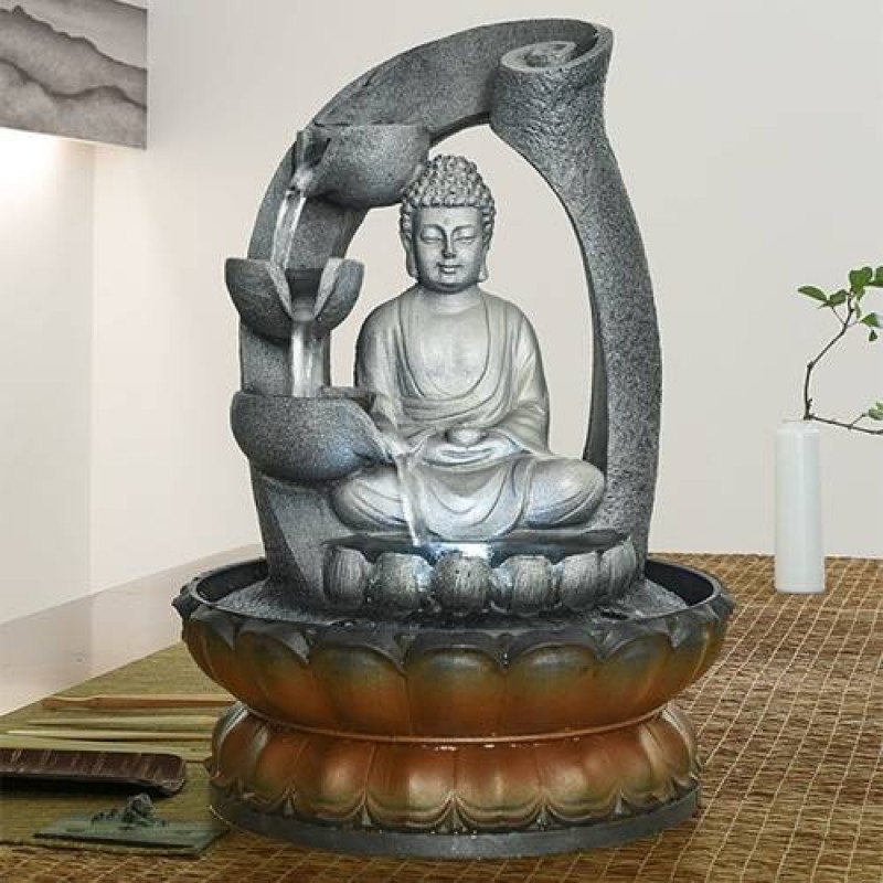 11in Buddha Tabletop Water Fountain for Home Decor...
