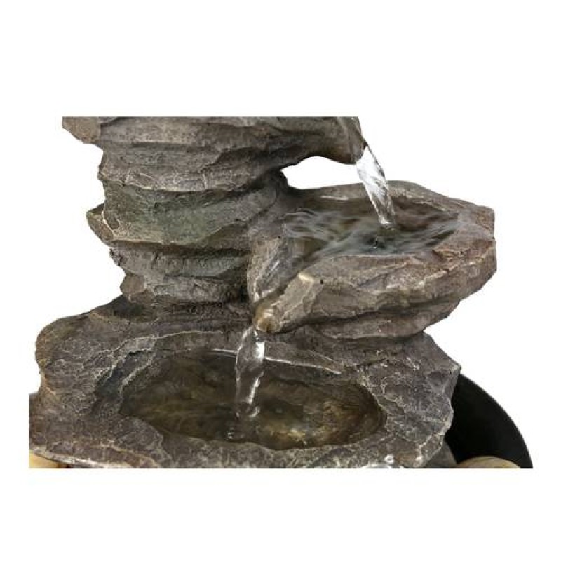11.4in 3-Tier Tabletop Zen Fountain with Crystal Ball for Indoor Decoration