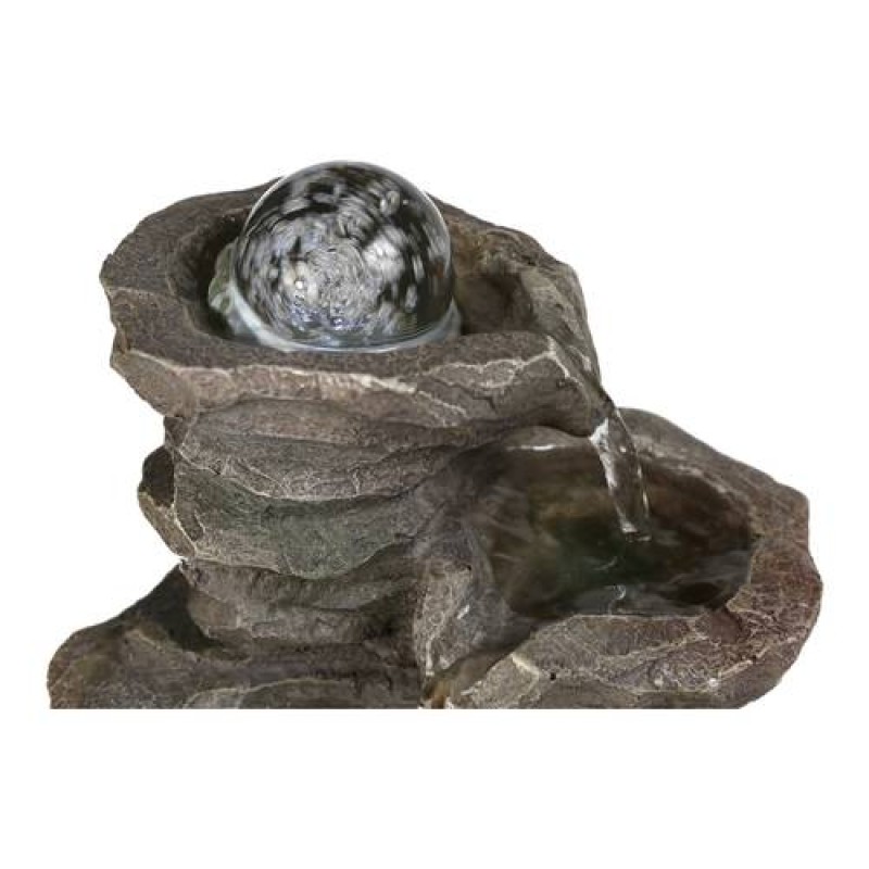 11.4in 3-Tier Tabletop Zen Fountain with Crystal Ball for Indoor Decoration