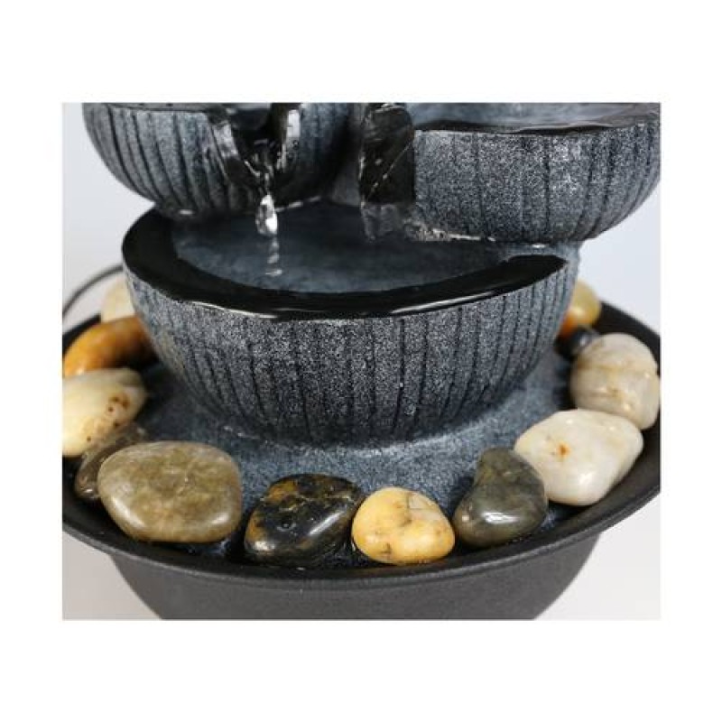 10.6in Tabletop Fountain Indoor Water Fountain with LED Light for Home Decor